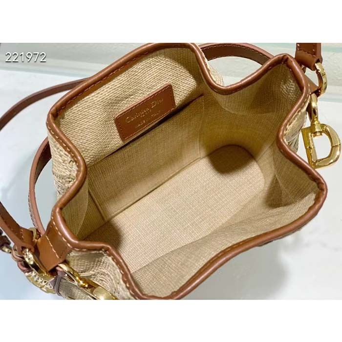 Dior Women CD Medium C'est Dior Bag Natural Cannage Raffia