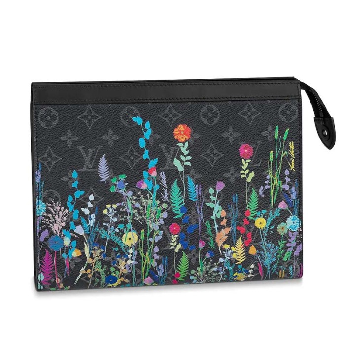 Louis Vuitton LV Unisex Pochette Voyage MM Bag in Monogram Eclipse Coated Canvas