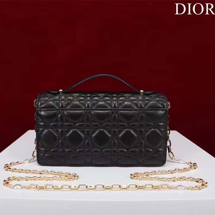 Dior Women CD Miss Dior Mini Bag Black Cannage Lambskin