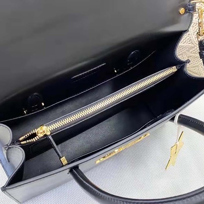 Dior Women Large ST Honore Tote Black Box Calfskin