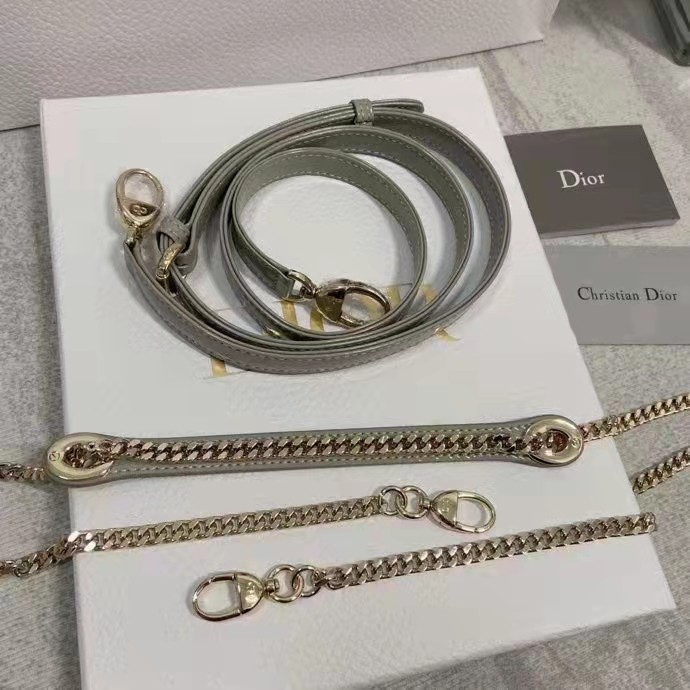 Dior Women CD Mini Lady Dior Bag Gray Patent Cannage Calfskin