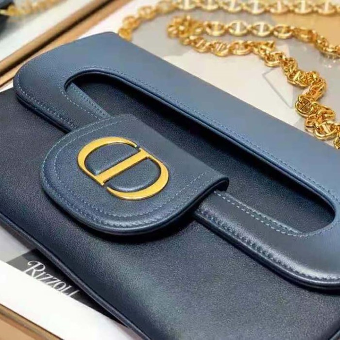 Dior Women Medium Diordouble Bag Lndigo Blue Gradient Calfskin