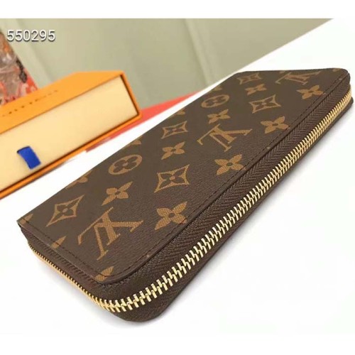 Louis Vuitton LV Unisex Zippy Wallet Brown Monogram Coated Canvas