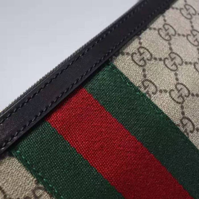 Gucci GG Men GG Supreme Medium Messenger Bag-Brown