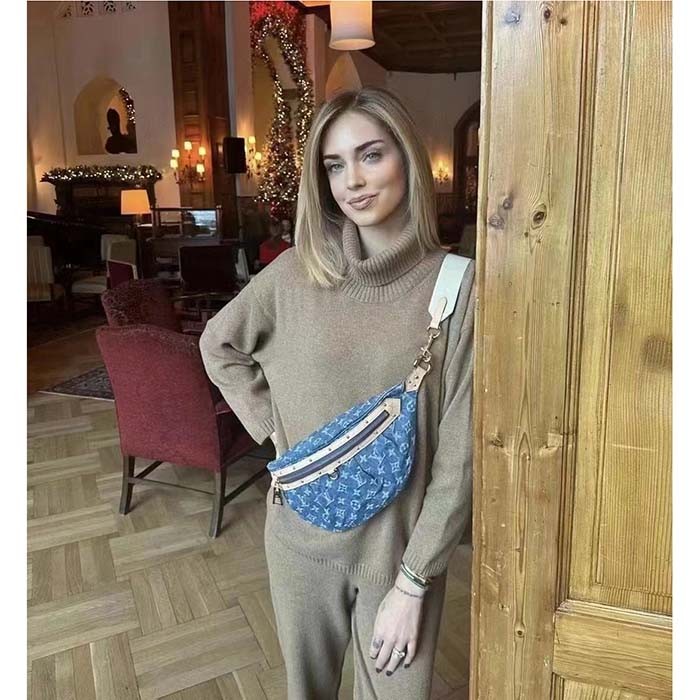 Louis Vuitton LV Unisex High Rise Denim Blue GOTS Certified Cotton Monogram Denim Canvas