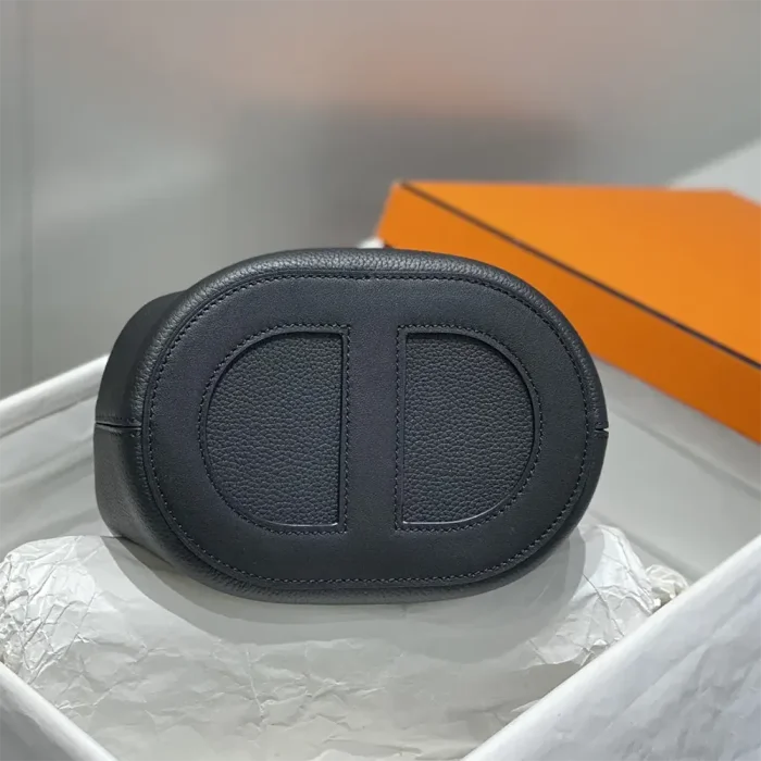 Hermes Women In the Loop 18 Handbag Clemence Leather-Black/Silver