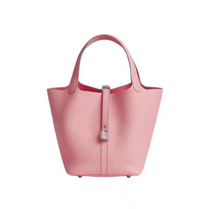 Hermes Women Picotin Lock 22cm in Cowhide leather-Pink