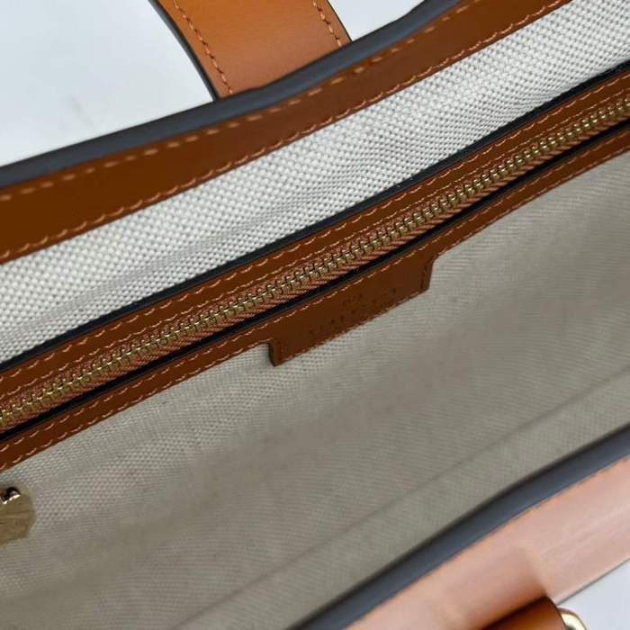 Gucci Women GG Jackie Small Shoulder Bag Brown Leather Hook Closure