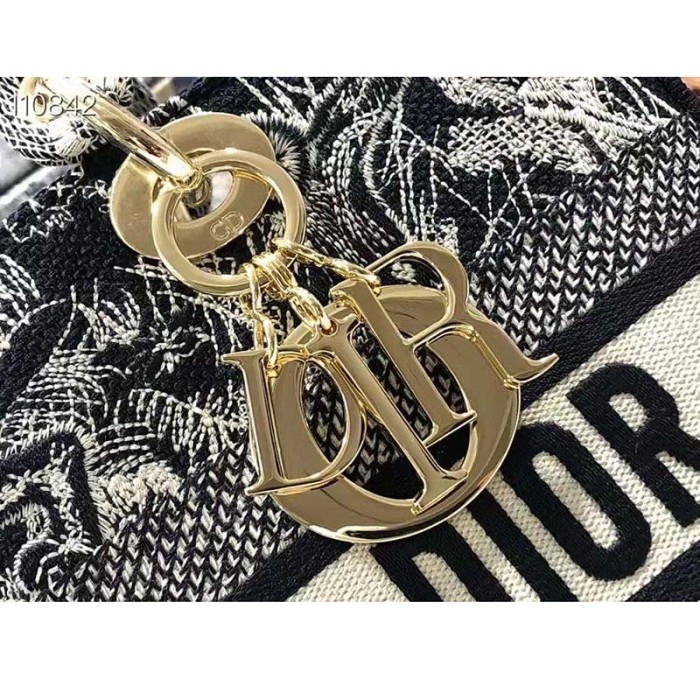 Dior Unisex Small Dior Book Tote Blue Toile De Jouy Embroidery