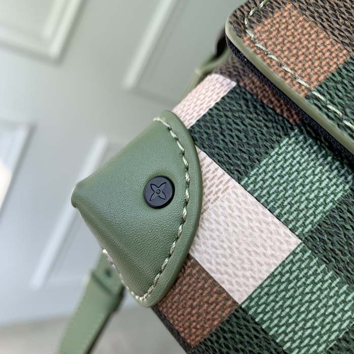 Louis Vuitton LV Unisex Steamer Wearable Wallet Green Damoflage Coated Canvas Leather Textile Lining