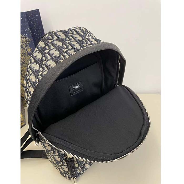 Dior Unisex CD Kid's Rider Sling Bag Beige Blue Dior Oblique Jacquard