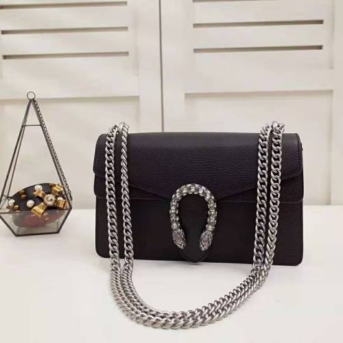 Gucci GG Women Dionysus Small Shoulder Bag in Tiger Head with Crystals-Black