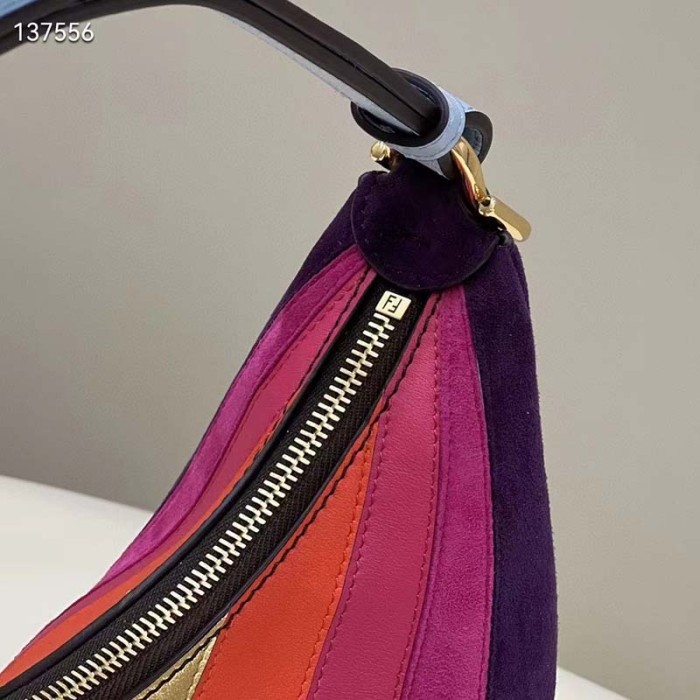 Fendi Women FF Fendigraphy Small Leather Bag Multicolor Inlay