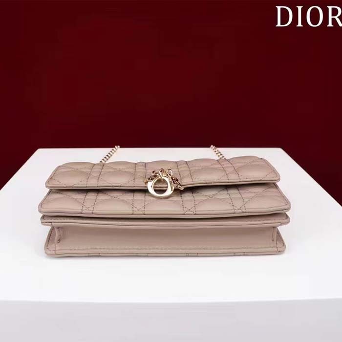 Dior Women CD Miss Dior Mini Bag Caramel Beige Cannage Lambskin