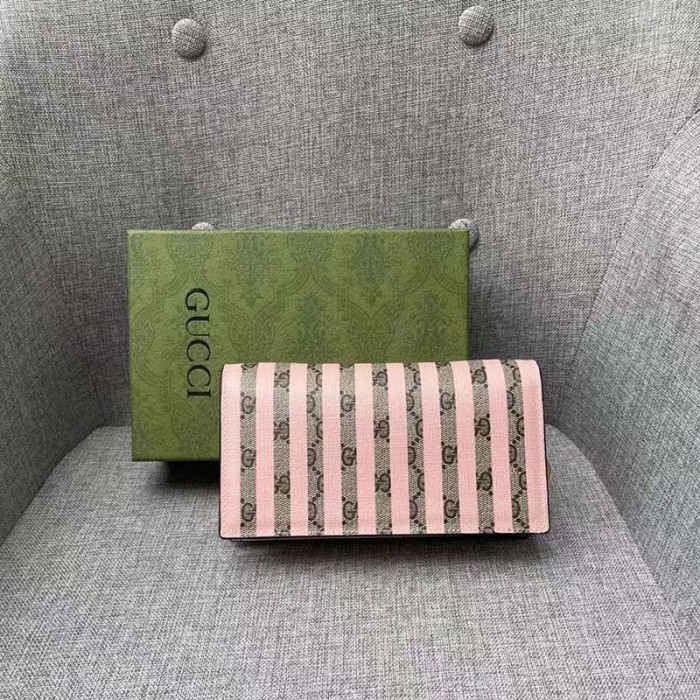 Gucci Women Double G Mini Bag Enamel Ice Cream GG Supreme Canvas