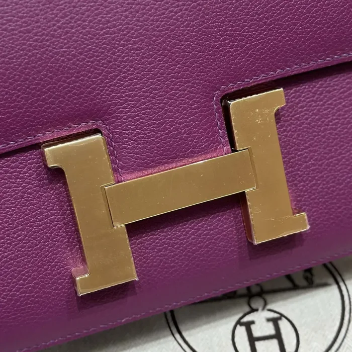 Hermes Women Constance 24 Bag Epsom Leather-Purple/Gold