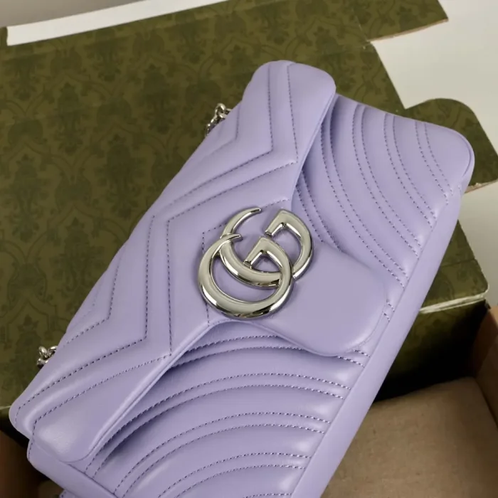 Gucci Women GG Marmont Small Shoulder Bag-Purple 837280AAFA15306