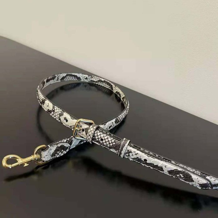 Fendi Women Touch White Leather Bag with Metal FF Clasp