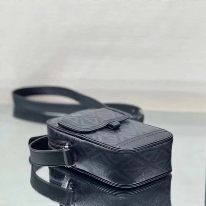 Dior Unisex Hit The Road Vertical Pouch Black CD Diamond Canvas