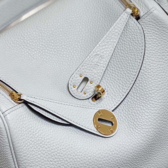 Hermes Women Lindy 26 in Clemence Leather-Blue