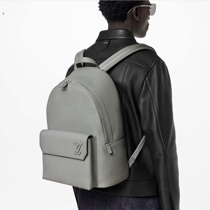 Louis Vuitton LV Unisex Takeoff Backpack Gray Aerogram Cowhide Leather