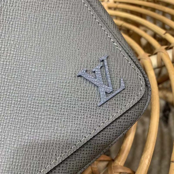 Louis Vuitton LV Men District PM Bag Glacier Taiga Cowhide Leather