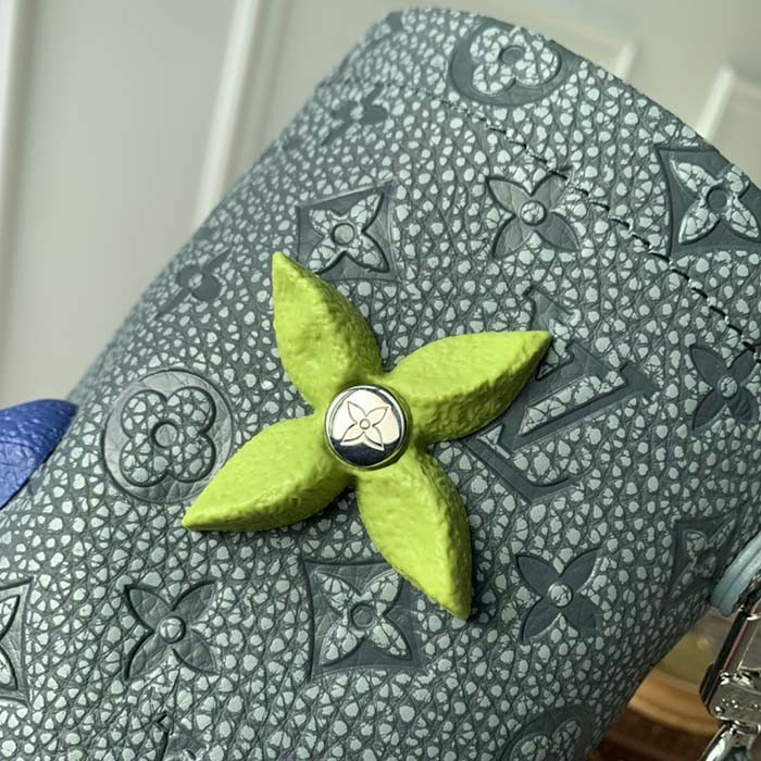 Louis Vuitton LV Unisex Chalk Pouch Granite Taurillon Monogram Embossed Cowhide Leather