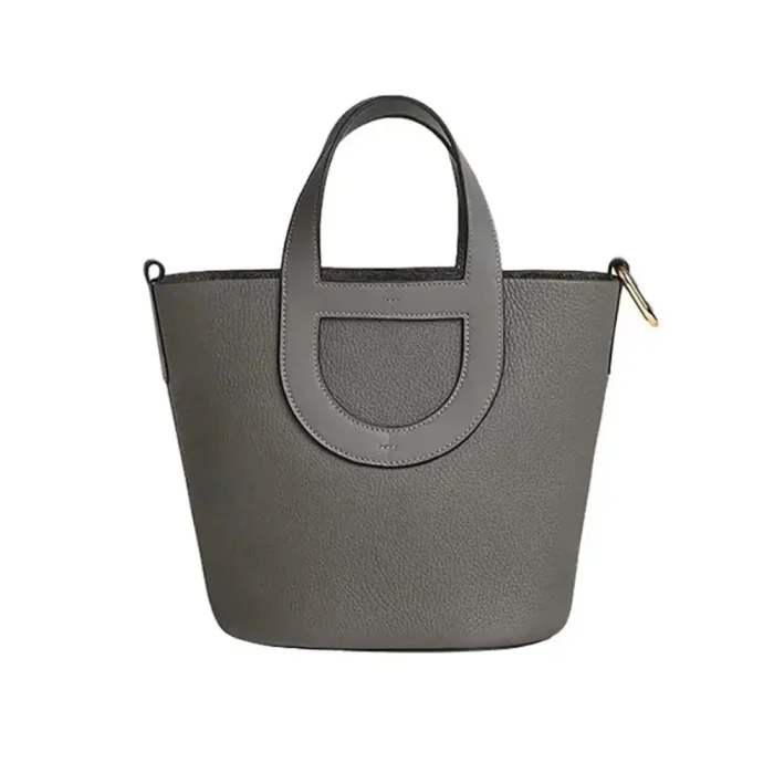 Hermes Women In the Loop 18 Handbag Clemence Leather-Gray/Silver