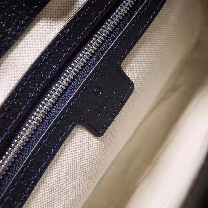 Gucci Unisex Jackie 1961 Small GG Shoulder Bag Beige Blue GG Supreme Canvas