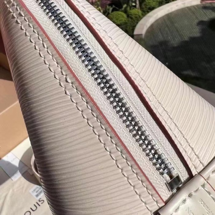 Louis Vuitton LV Women Alma BB Handbag White Epi Grained Cowhide Leather