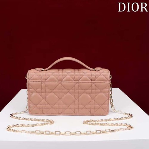 Dior Women CD My Dior Mini Bag Rose Des Vents Cannage Lambskin