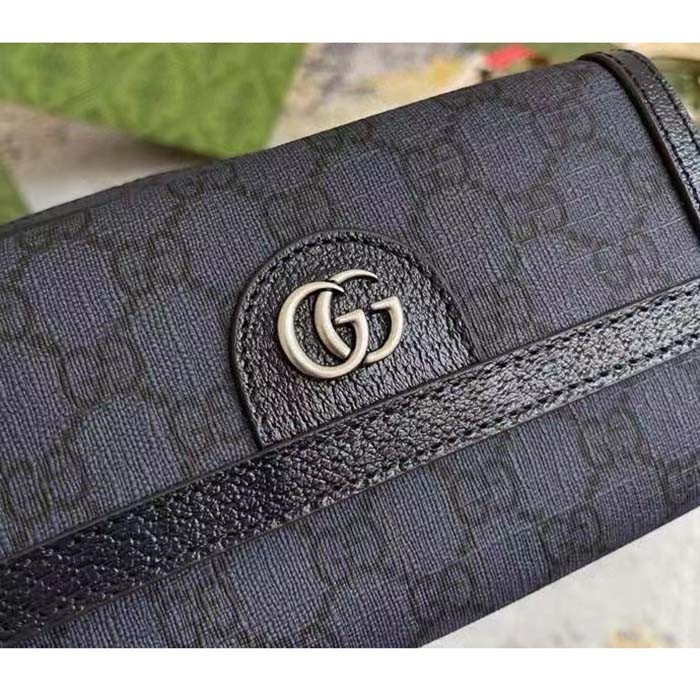 Gucci Unisex Ophidia GG Mini Bag Blue Dark Blue GG Supreme Canvas Leather Double G