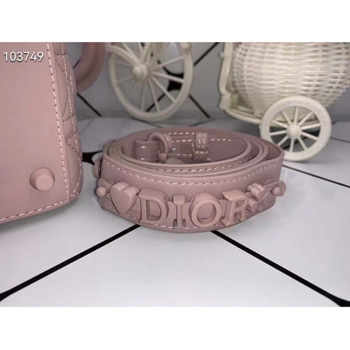 Dior Women Small Lady Dior My Abcdior Bag Powder Pink Cannage Lambskin
