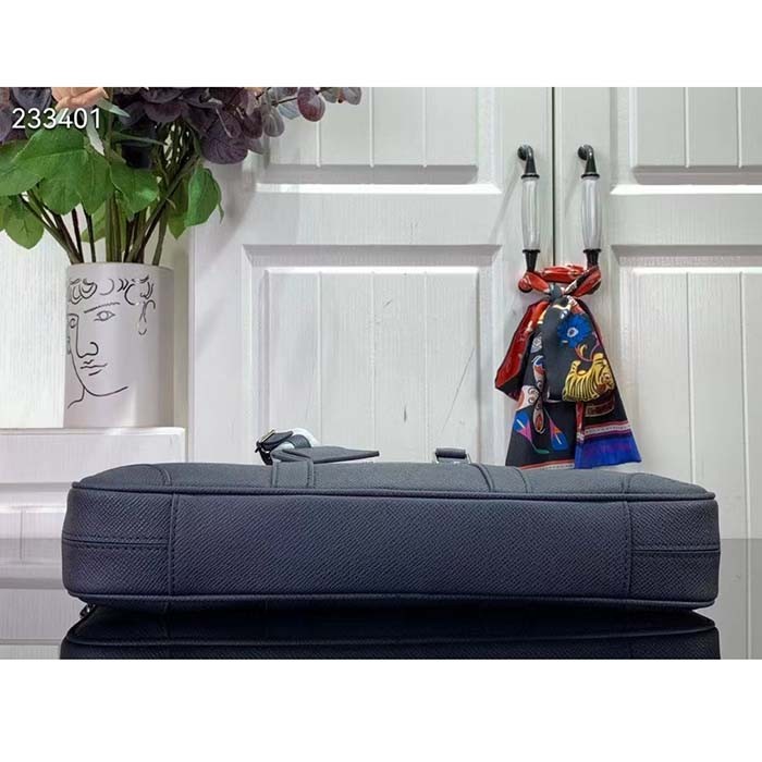 Louis Vuitton LV Unisex Porte-Documents Voyage PM Midnight Blue Taiga Cowhide Leather