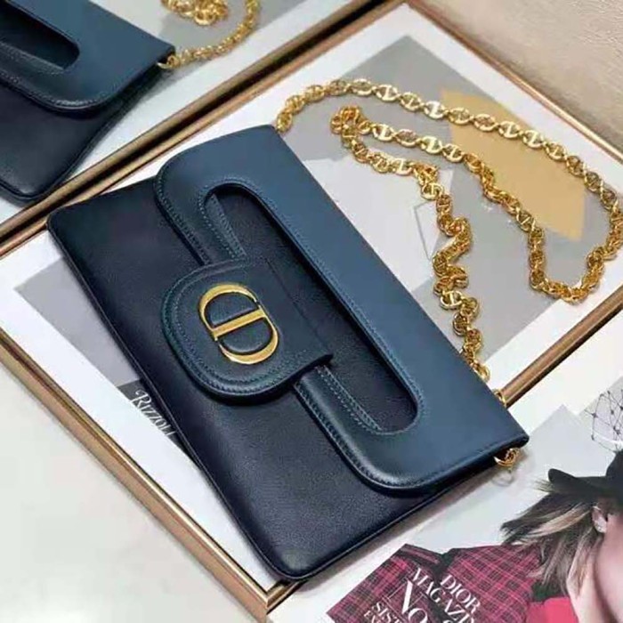 Dior Women Medium Diordouble Bag Lndigo Blue Gradient Calfskin