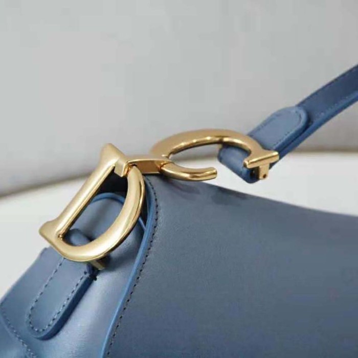Dior Women Saddle Bag Indigo Blue Gradient Calfskin