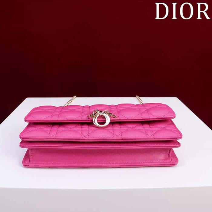 Dior Women CD My Dior Mini Bag Passion Pink Cannage Lambskin