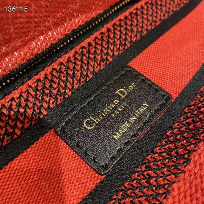 Dior Women Medium Lady D-lite Bag Bright Pink Multicolor D-Flower Pop Embroidery