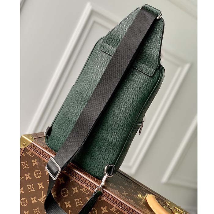 Louis Vuitton LV Unisex Avenue Sling Bag Dark Green Epicea Taiga Cowhide Leather