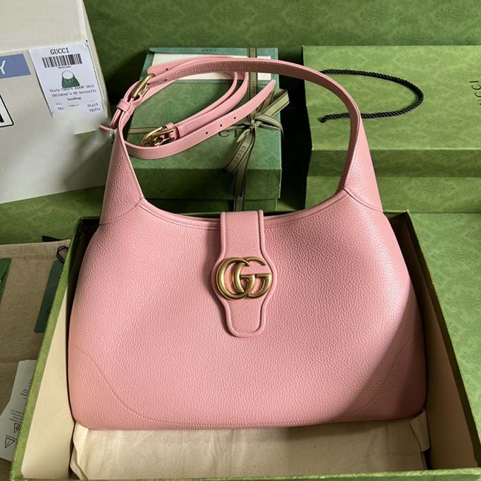 Gucci Women GG Aphrodite Medium Shoulder Bag Light Pink Soft Leather