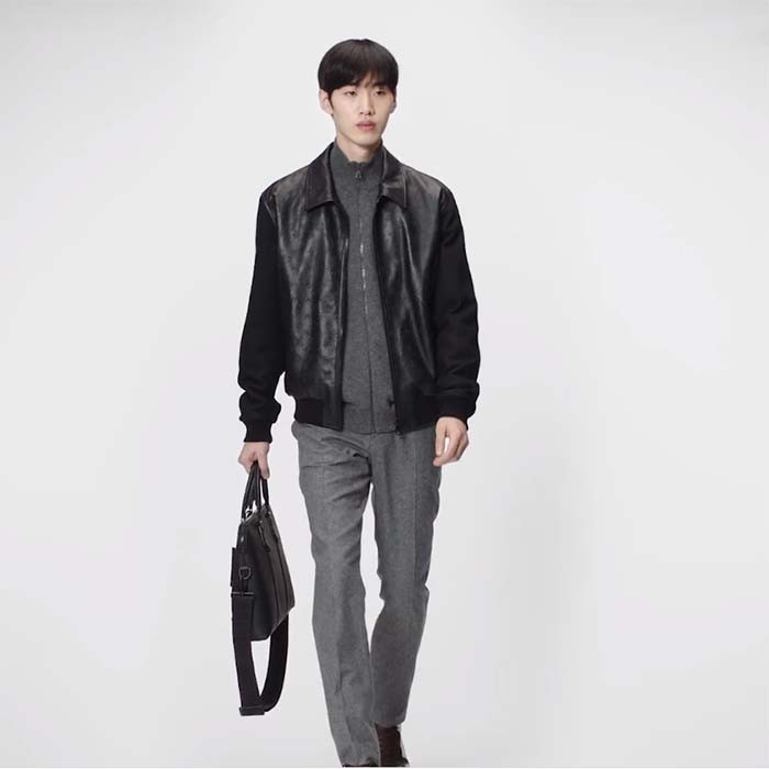 Louis Vuitton LV Unisex Takeoff Briefcase Black Grained Calf Leather Cowhide Textile Lining