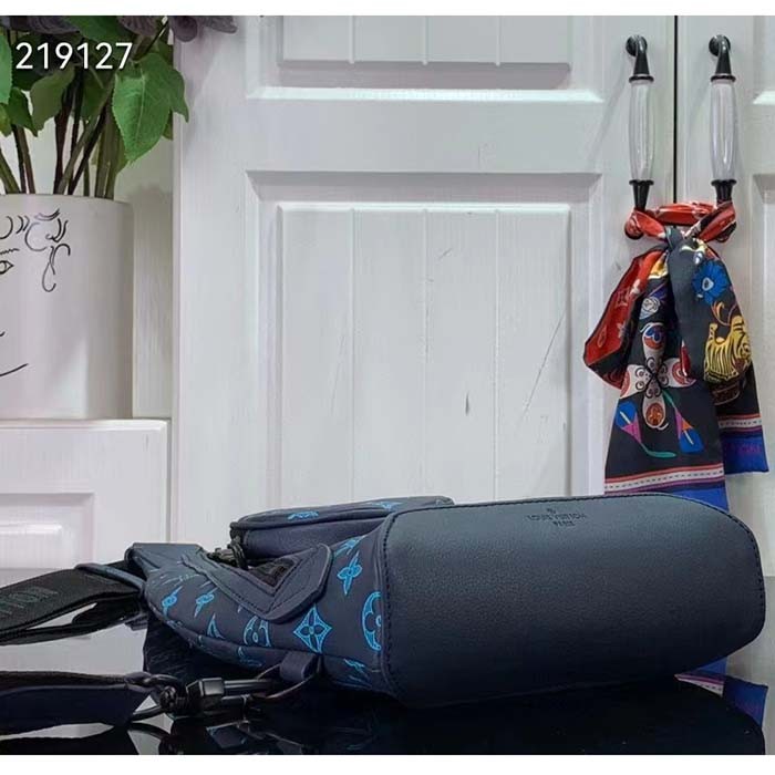 Louis Vuitton LV Unisex Duo Slingbag Navy River Blue Calf Leather