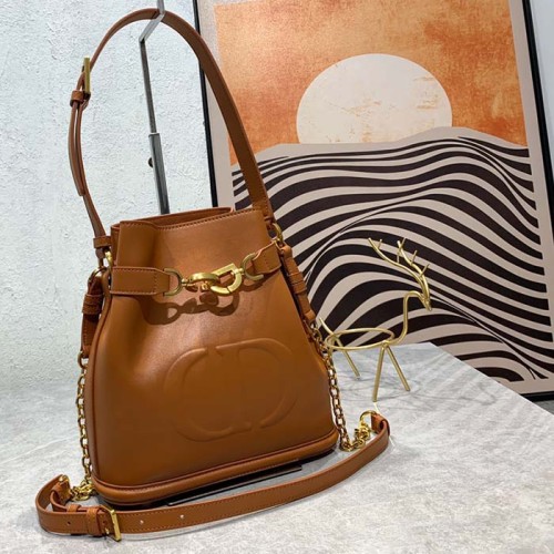 Dior Women CD Medium C'est Dior Bag Golden Saddle CD-Embossed Calfskin