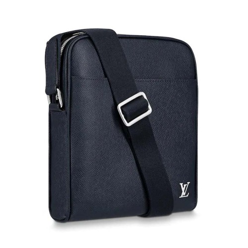 Louis Vuitton LV Men Alex Messenger Bag in Taiga Cowhide Leather-Black
