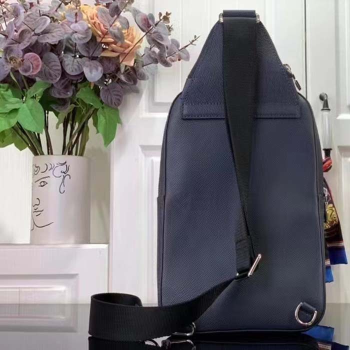 Louis Vuitton LV Unisex Avenue Slingbag NM Midnight Blue Taiga Cowhide Leather