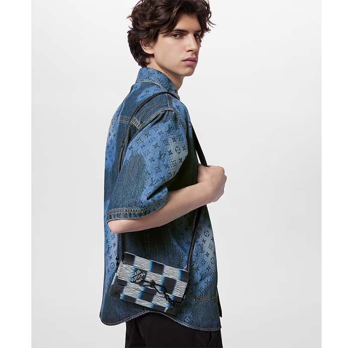 Louis Vuitton LV Unisex Steamer Wearable Wallet Blue Moon Damier Rush Epi XL Leather Cowhide-Leather