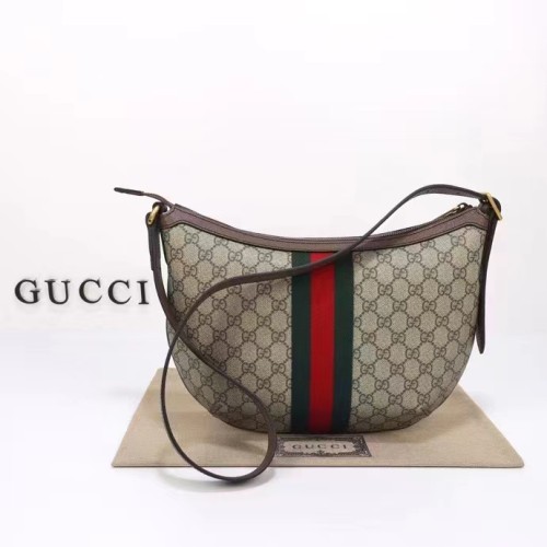 Gucci Unisex Ophidia GG Small Crossbody Bag Beige Ebony Soft GG Supreme Canvas Double G Style ‎598125 9IK3T 8745