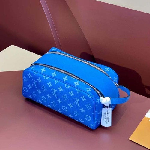 Louis Vuitton LV Unisex Dopp Kit Blue Monogram Coated Canvas M31037
