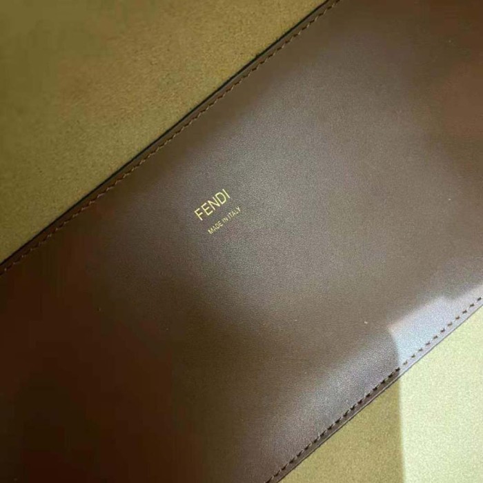 Fendi Women Sunshine Medium Leather Shopper-Maroon