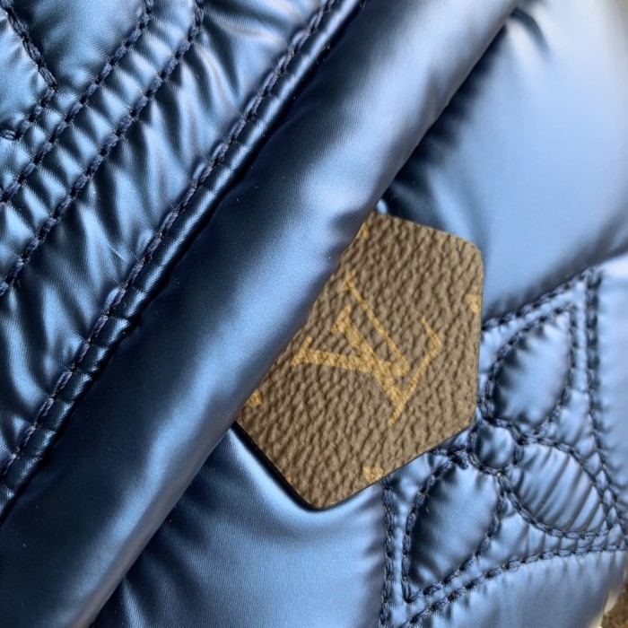 Louis Vuitton LV Unisex Pillow Palm Springs Mini Backpack Navy Blue Recycled Metallic Nylon